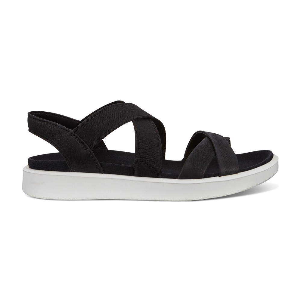 Sandalias Mujer - ECCO Flowt Flat Strappy - Negros - MBE593016